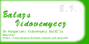 balazs vidovenyecz business card